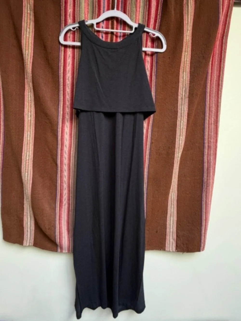SWEATY BETTY BLACK HOLISTIC SLEEVELESS JERSEY MAXI DRESS - SIZE S